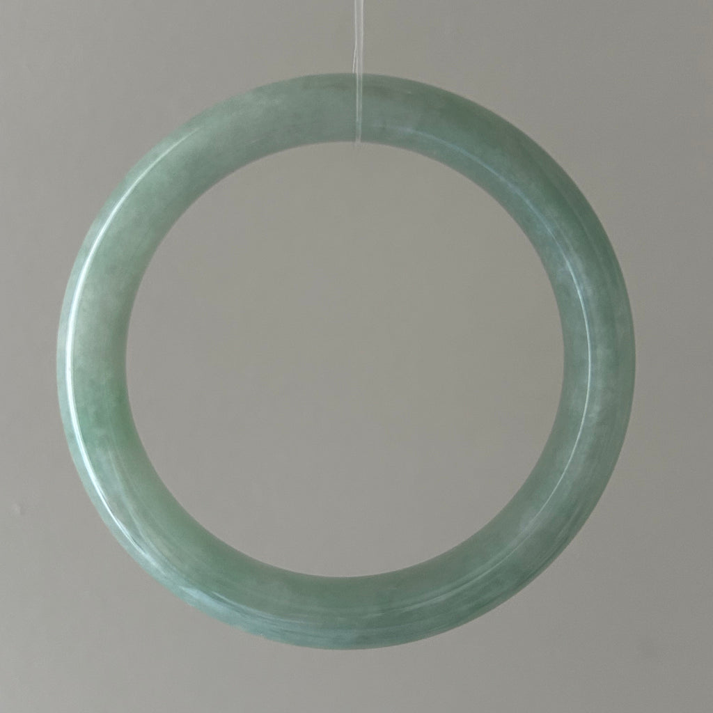 Apple green Burmese jadeite bangle, 56.9mm - Luxe Jadeite