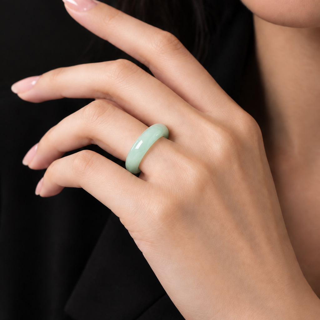 Apple Green Jadeite Ring - Smaller Scale
