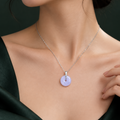 Lavender Ping An Kou Pendant on Model