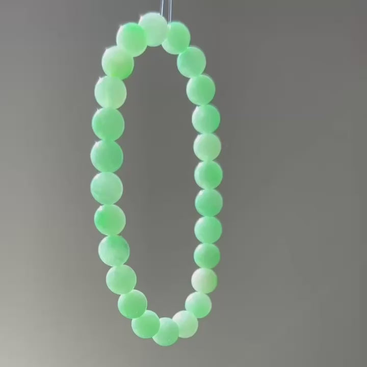 Apple green Burmese jadeite bead bracelet, video 2 - Luxe Jadeite
