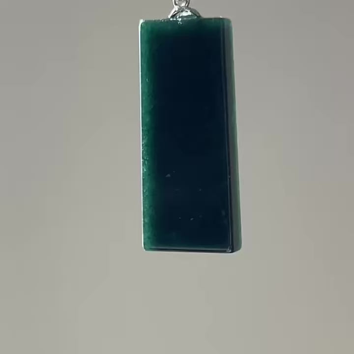 Black Wu Shi Pai Pendant, Sterling Silver, video 2 - Luxe Jadeite