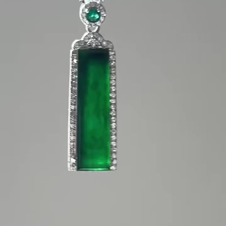 Black (Mo Cui) Myanmar Pendant, Sterling Silver, video 2 - Luxe Jadeite
