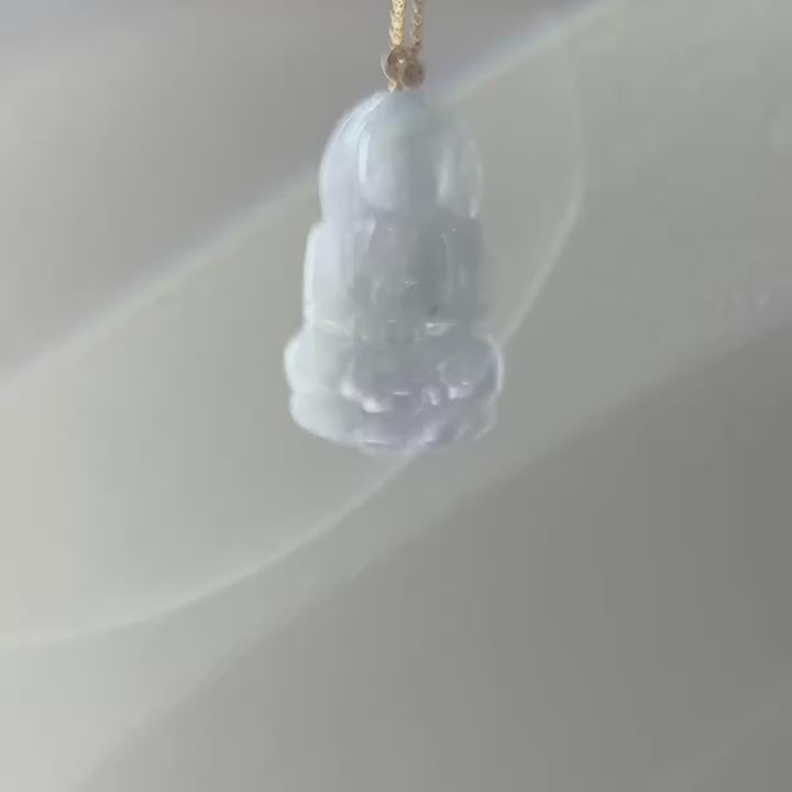 Lavender Buddha Pendant, Sterling Silver, video 2 - Luxe Jadeite