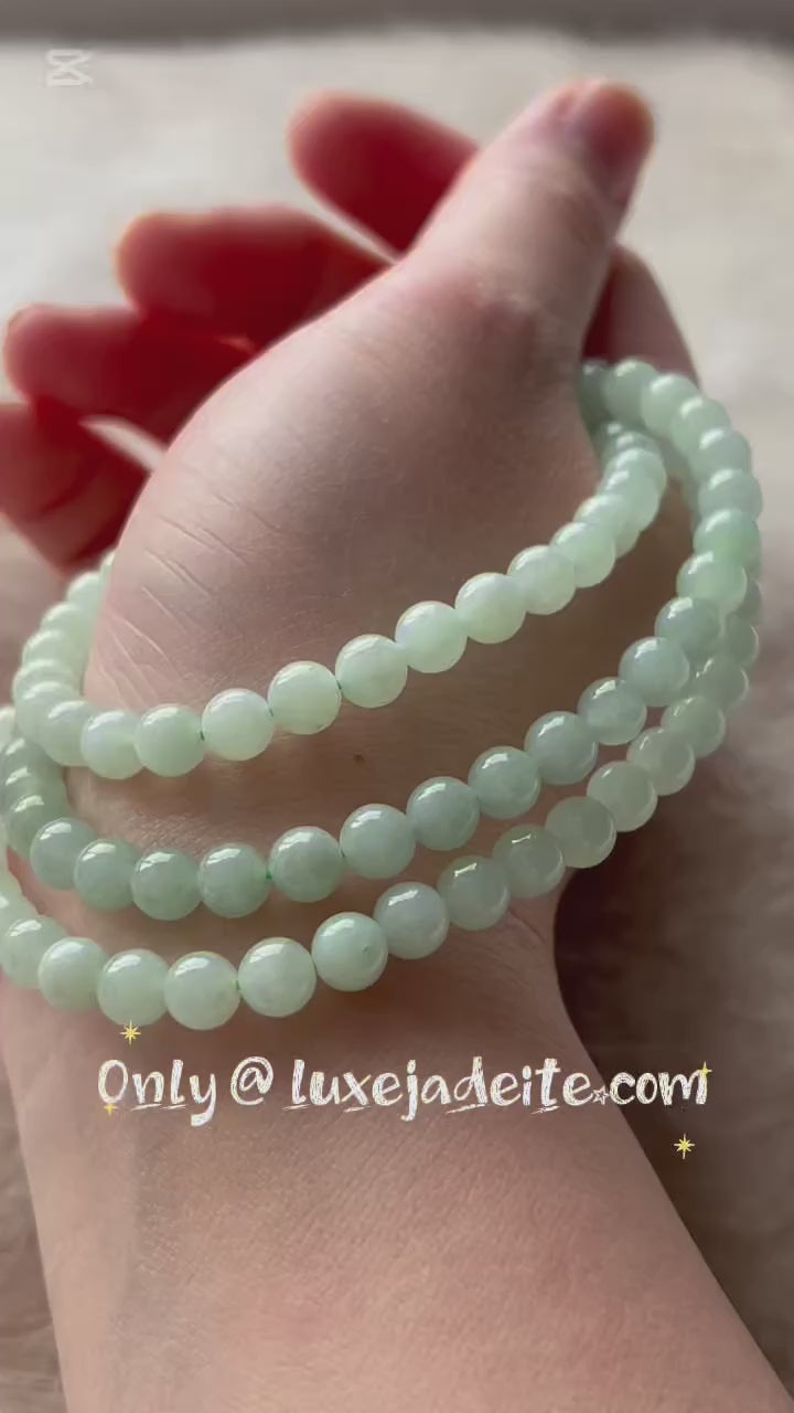 Burmese jadeite beaded necklace, 65cm, video 2 - Luxe Jadeite