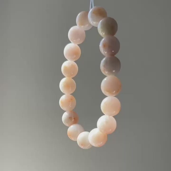 Koi fish carved Burmese jadeite bead bracelet, video 2 - Luxe Jadeite