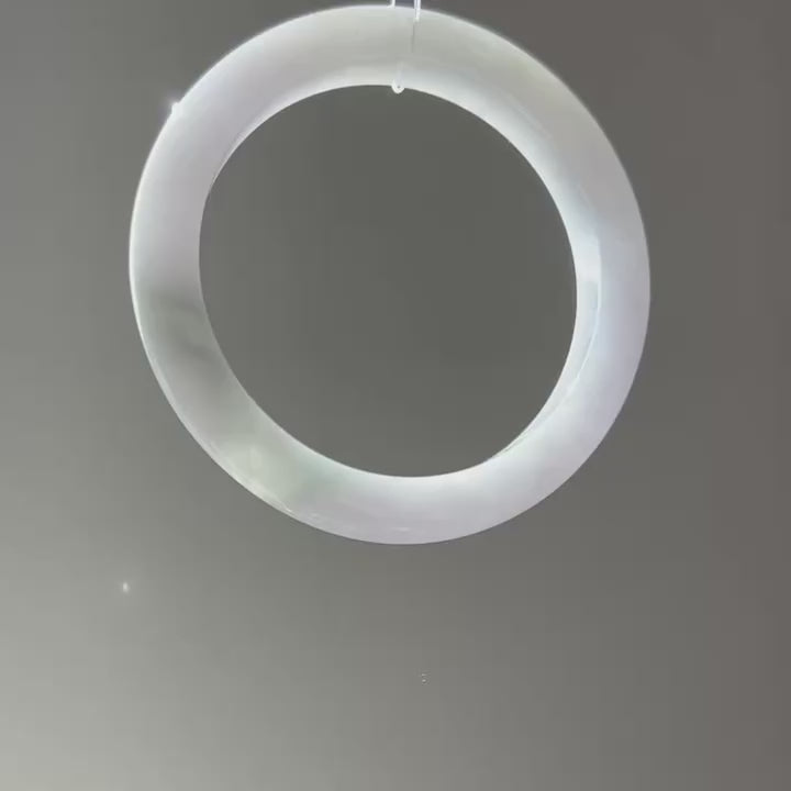 Icy lavender Burmese jadeite bangle with floating green, 57.6mm, video 2 - Luxe Jadeite