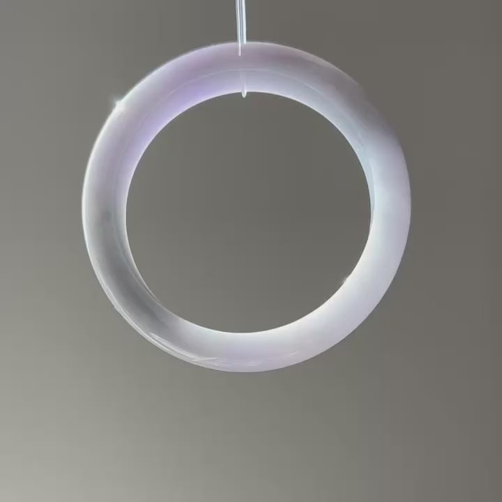 Milky lavender Burmese jadeite bangle with hint of green, 57.6mm, video 2 - Luxe Jadeite