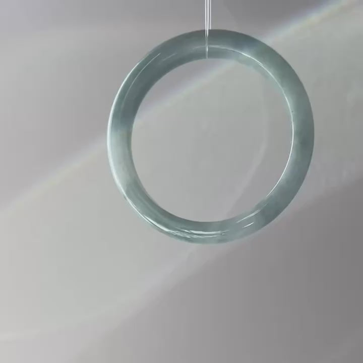 Floating Green Bangle, Jade only (no metal setting), video 2 - Luxe Jadeite