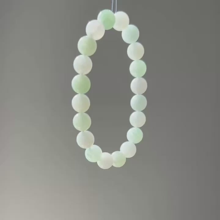 Duo-colour Burmese jadeite bead bracelet, video 3 - Luxe Jadeite